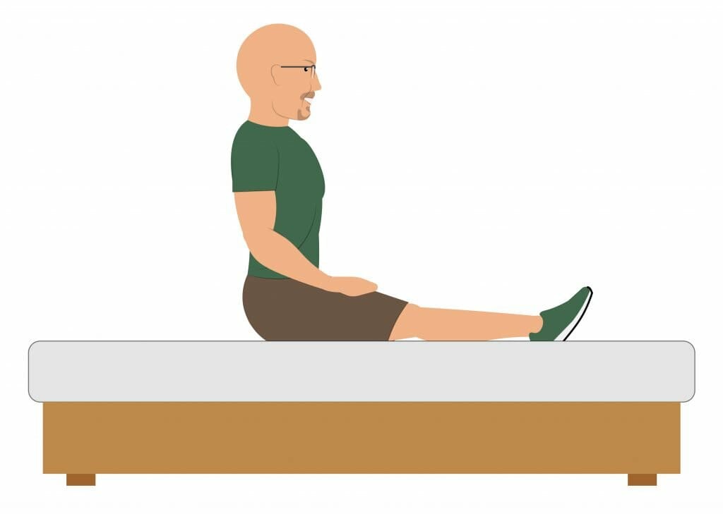 The seated Towel Press Step 1 - Knee Exercises From Bed