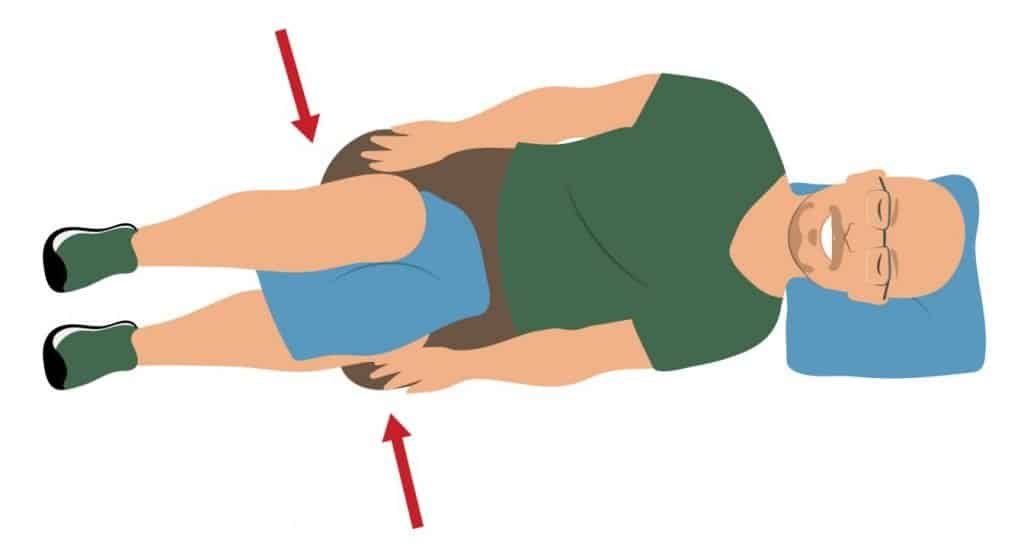 Fetal pillow squeeze for knees to relieve joint pain at night