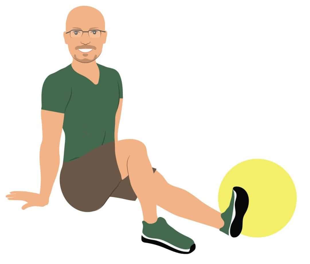 Outer foot wall pushes exercise for rolled ankle.
