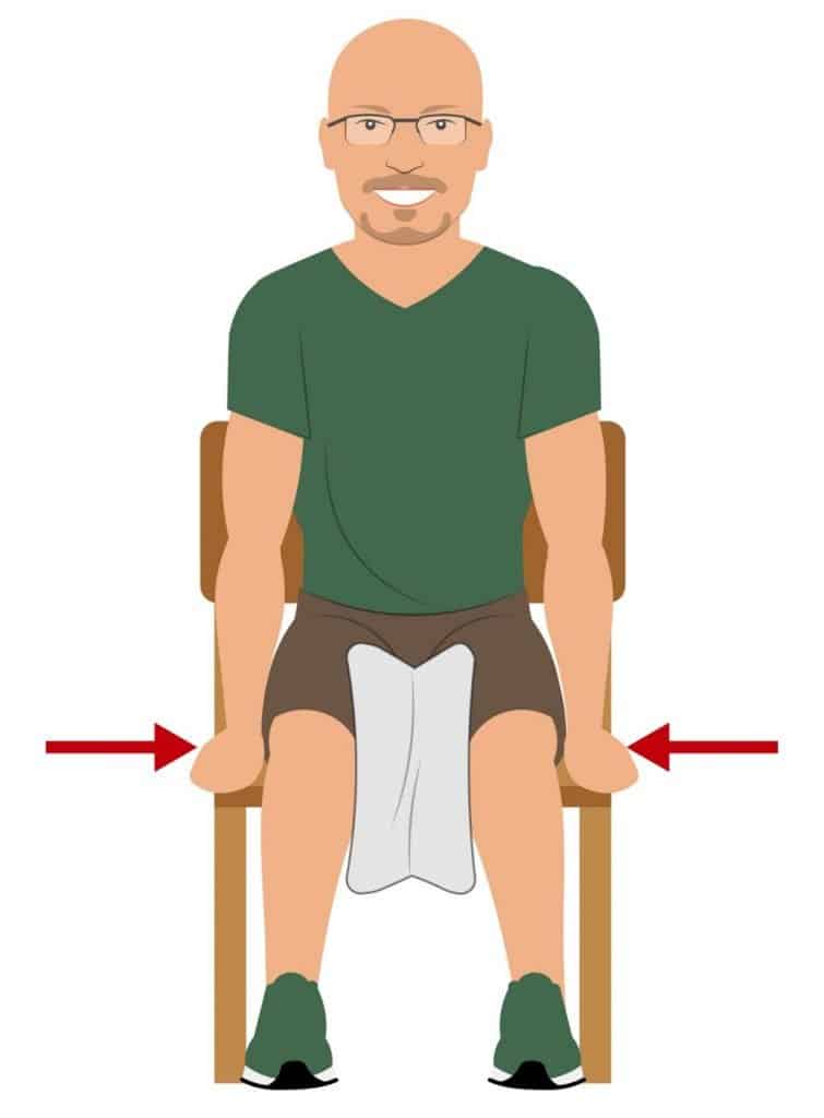 Inner thigh squeeze is one of the most popular chair workout.