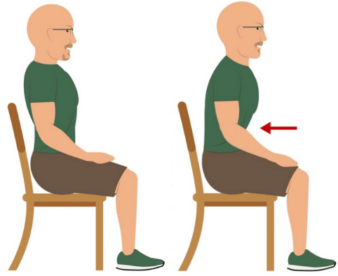 Seated Exercise called seated pelvic tilt shown by coach todd
