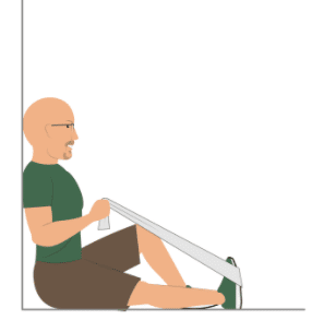 Exercise for Pain in the back of the knee: Calf stretch with towel