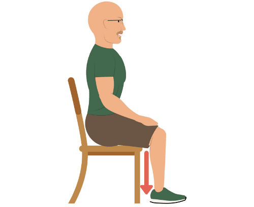 seated floor push for knee pain