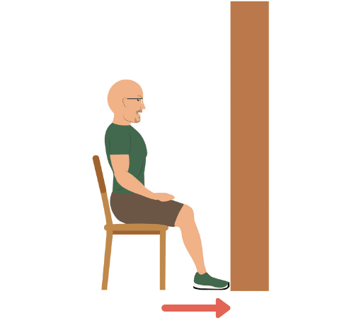 Seated Wall kicks exercise to help knee pain