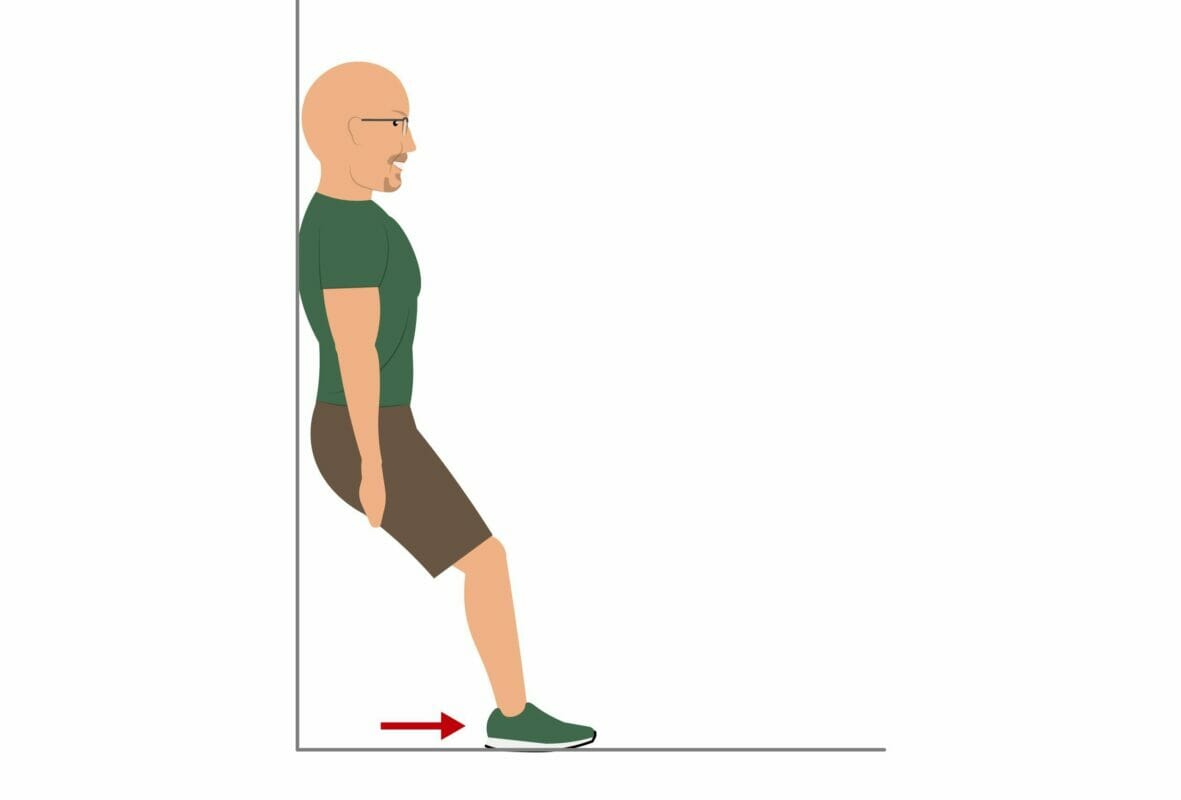 the elevated wall sit exercise to  reduce knee pain when climbing stair