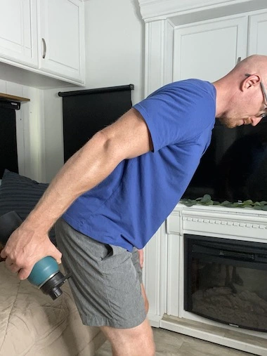 Arm by your side tricep extension exercise for hyperextended elbow step 2