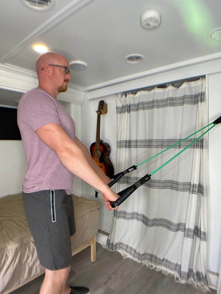 shoulder extension with a resistance band