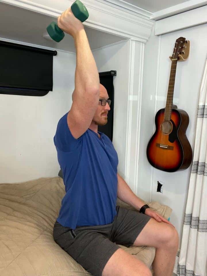 Overhead Tricep extension step 2