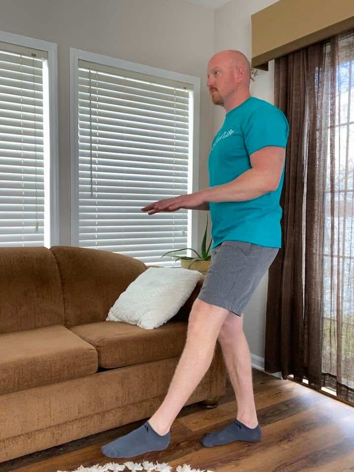 Single leg balance with eye closed with support