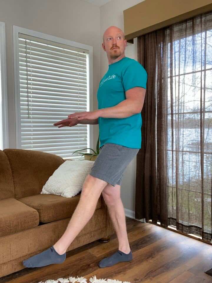single leg balance with head turn
